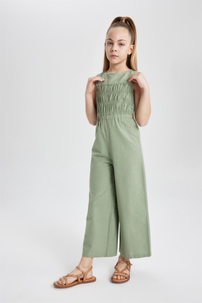 FILLES Vert Clair Combinaison sans manches Coton pour Fille