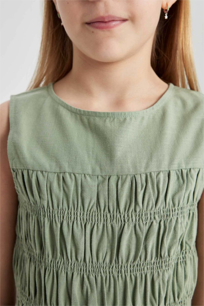 FILLES Vert Clair Combinaison sans manches Coton pour Fille