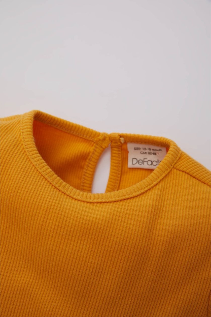BABY GIRL Yellow Baby Girl Ribbed Camisole Floral Dress
