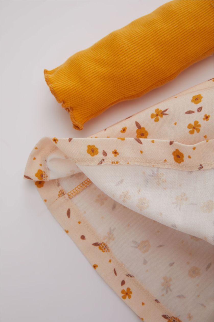 BABY GIRL Yellow Baby Girl Ribbed Camisole Floral Dress