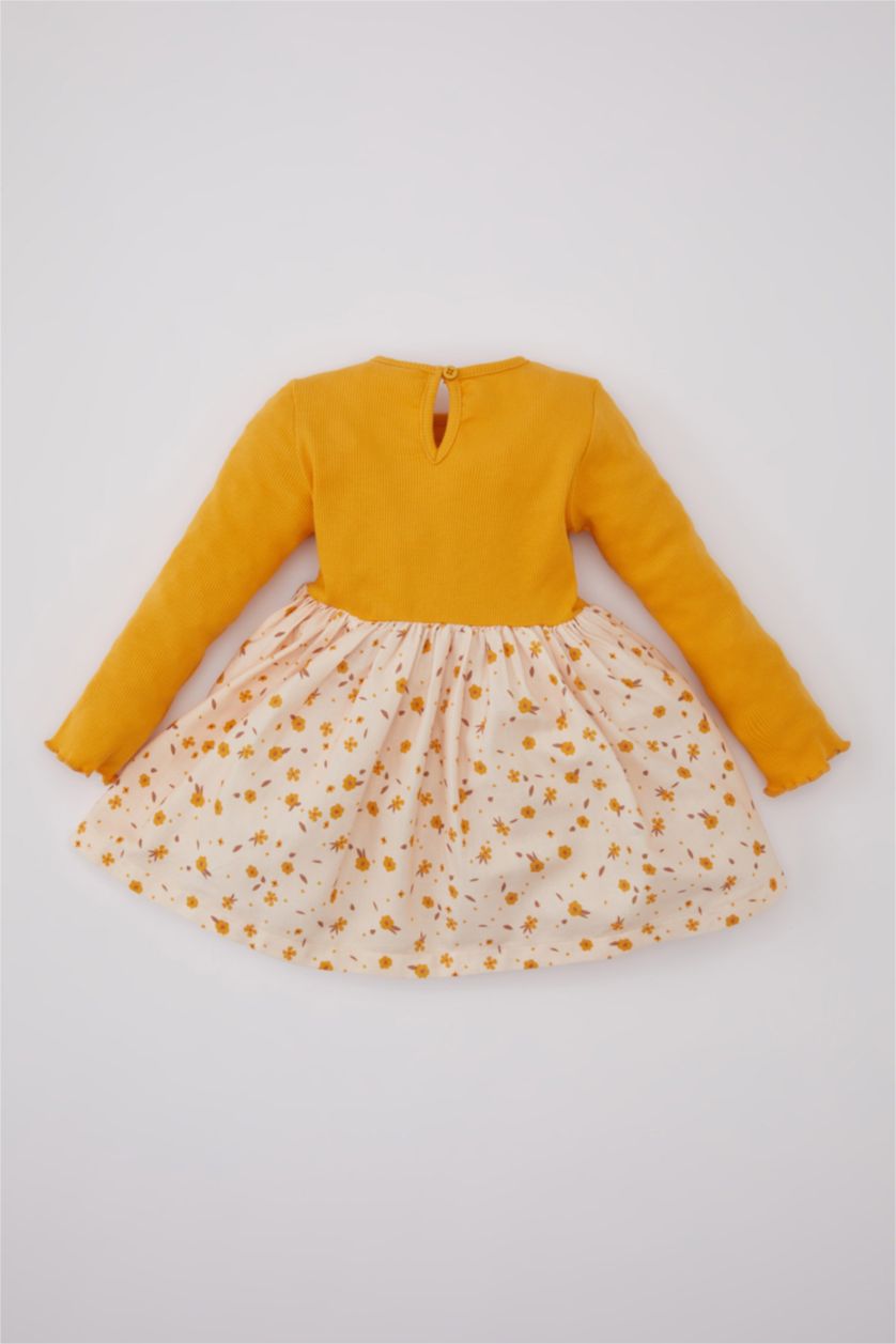 BABY GIRL Yellow Baby Girl Ribbed Camisole Floral Dress