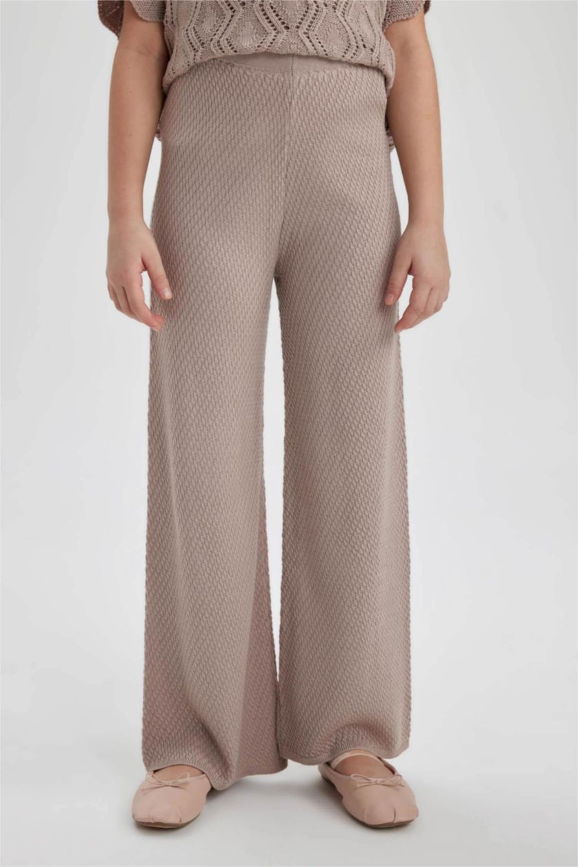 FILLES Beige Pantalon Cargo Parachute en Coton pour Fille