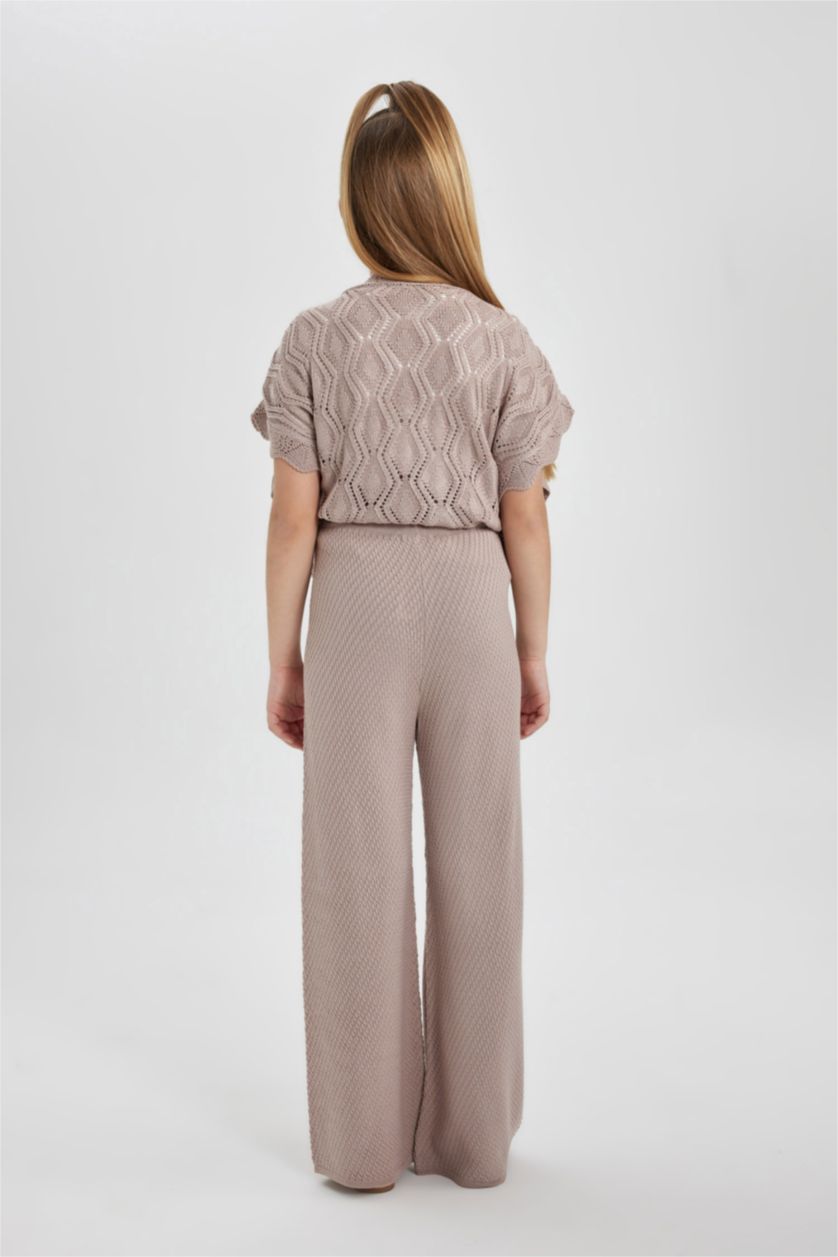 FILLES Beige Pantalon Cargo Parachute en Coton pour Fille