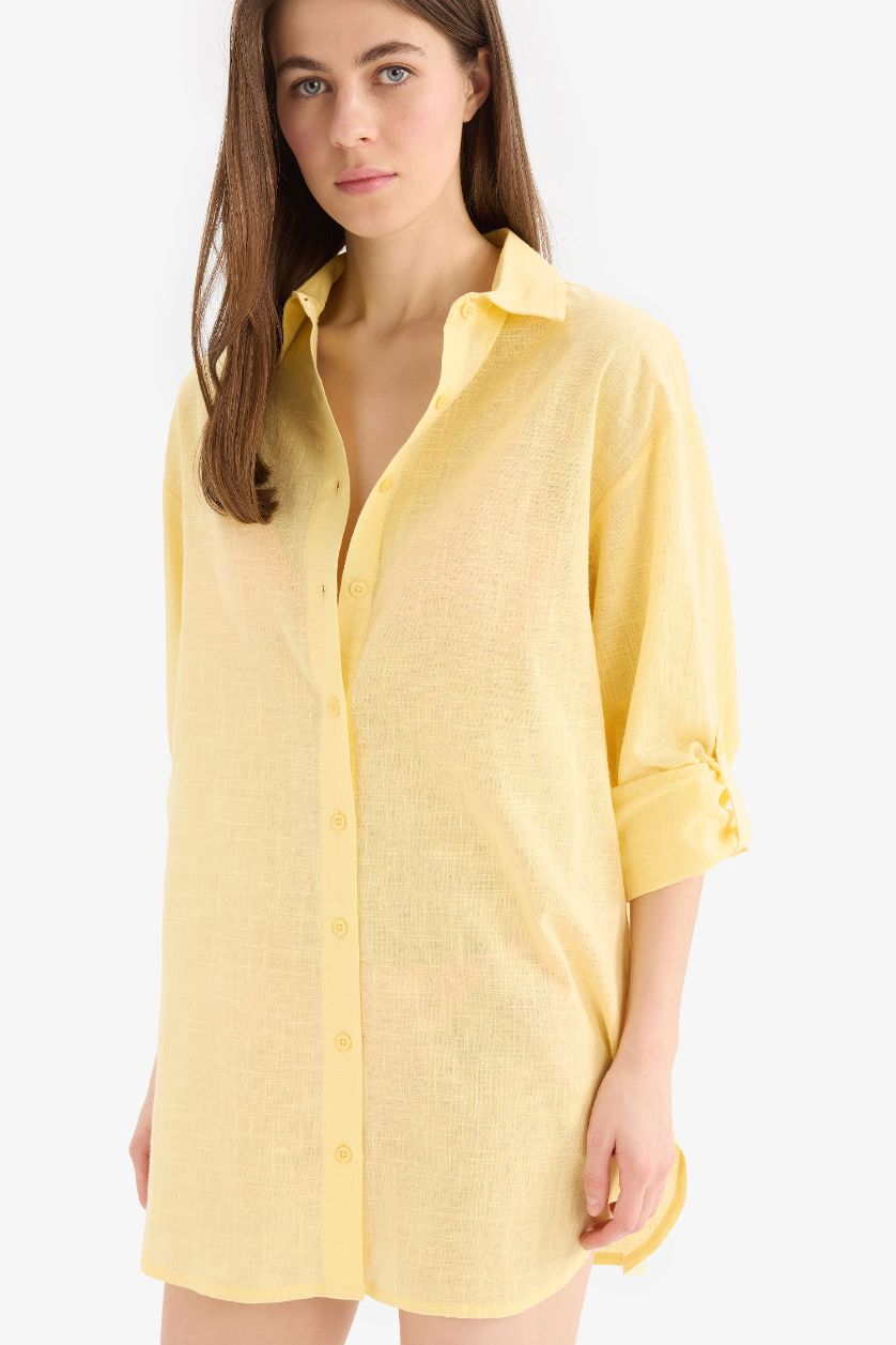 Әйелдерге сары Fall in Love қалыпты пішім Жағажай киімі