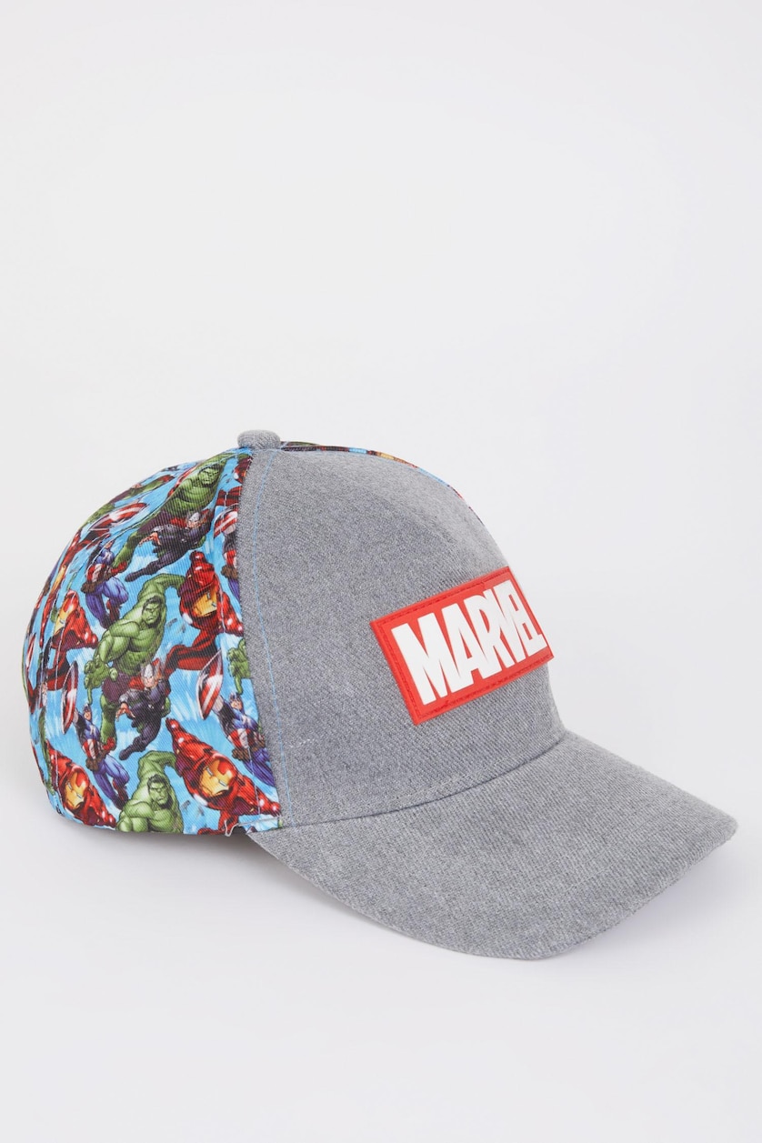 Young Boys - Teen Boys Grey Melange Boy Marvel Avengers Printed Baseball Cap