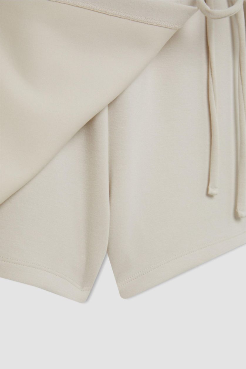 WOMAN Ecru DeFactoFit Standard Fit Short Leg Modal Shorts