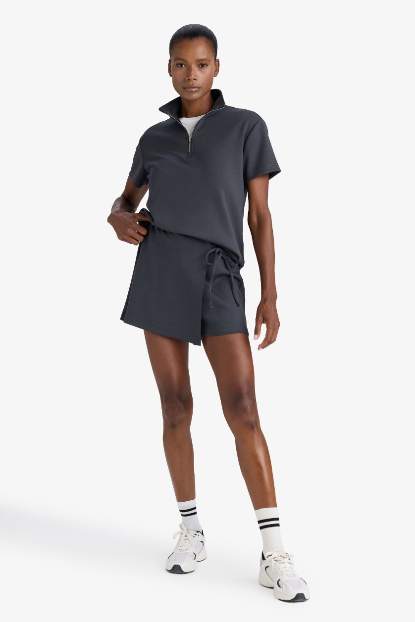 Woman Anthracite DeFactoFit Standard Fit Short Leg Sports Modal Shorts