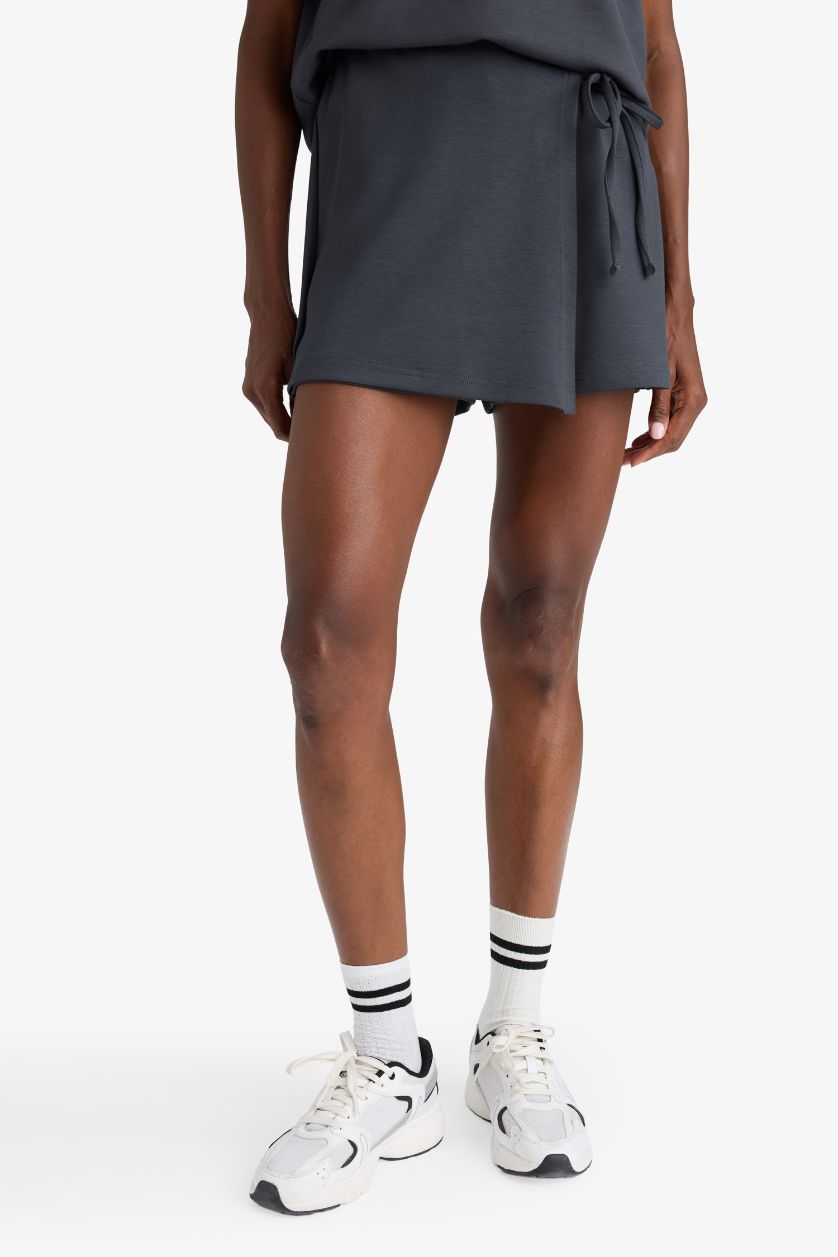 Woman Anthracite DeFactoFit Standard Fit Short Leg Sports Modal Shorts