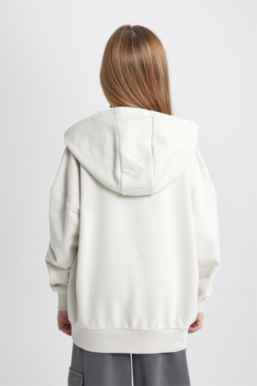 GIRLS & TEENS Grey Girl Oversize Fit Hooded Sweatshirt