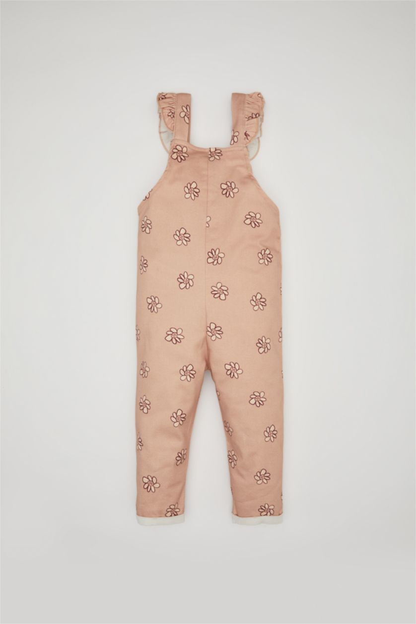 BÉBÉ FILLE Beige Salopette en Gabardine fleurie pour Bébé fille