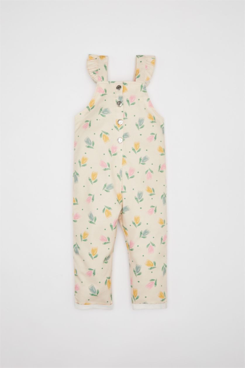 Kız Bebek Taş Kız Bebek Çiçekli Gabardin Tulum