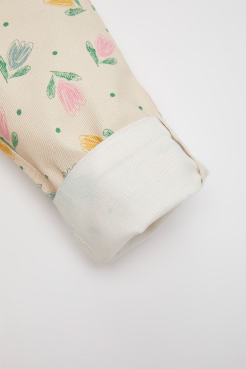 Kız Bebek Taş Kız Bebek Çiçekli Gabardin Tulum