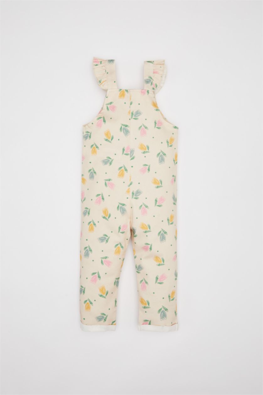 Kız Bebek Taş Kız Bebek Çiçekli Gabardin Tulum