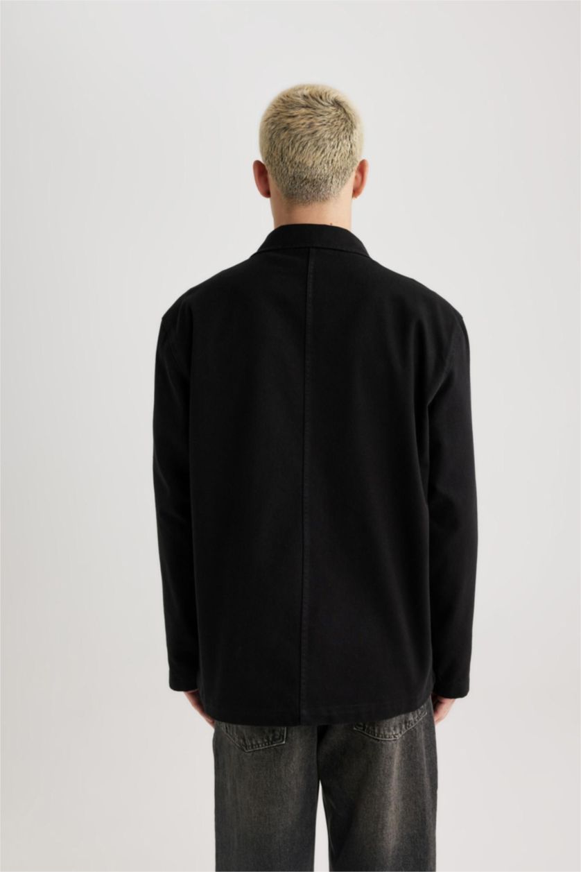 Ерлер қара релакс пішімі Ұзын жеңді көйлек