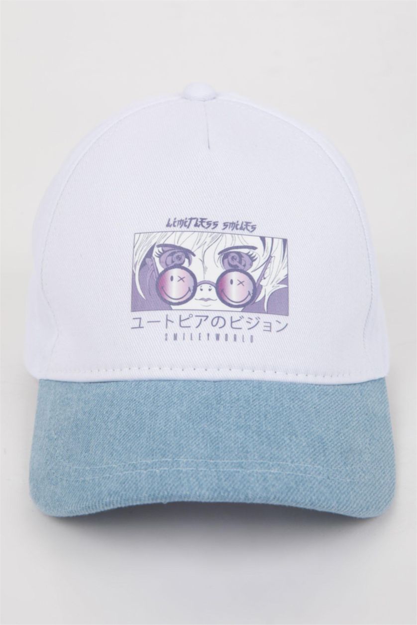 Kız Çocuk - Genç Kız Mavi Kız Çocuk SmıleyWorld Pamuklu Cap Şapka