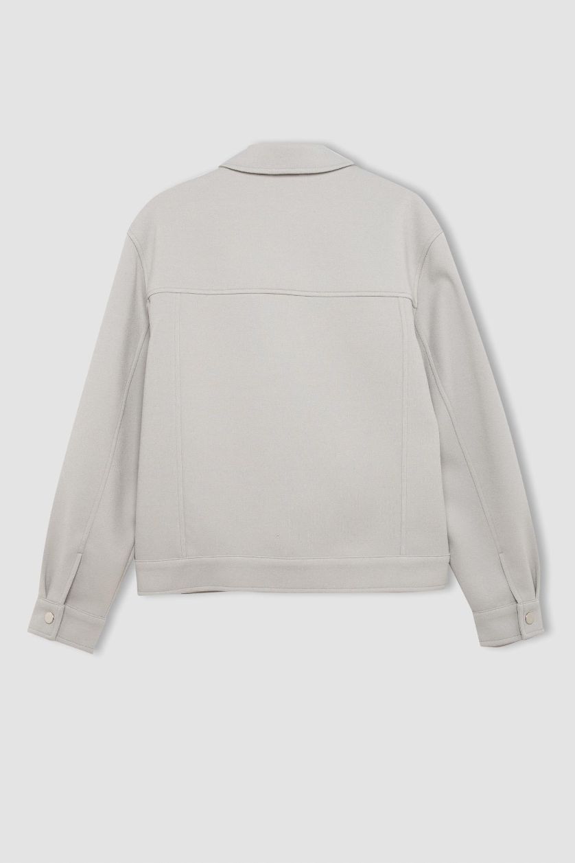 HOMME Gris Clair Veste Chemise avec poches et boutons Coupe décontractée