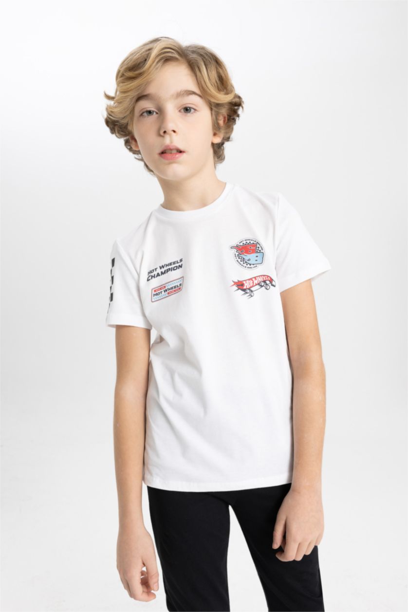 BOYS & TEENS White Boy Hot Wheels 2 Piece Pajama Set