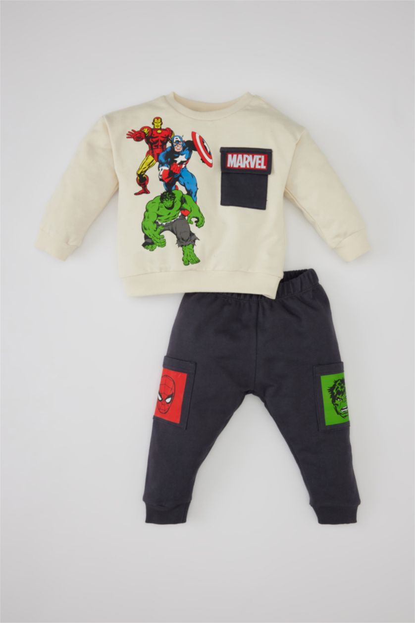 BÉBÉ GARÇON Beige Clair Ensemble De Sweatshirt Et Pantalon De Jogging Marvel Comics Pour Bébé Garçon - 2 Pièces