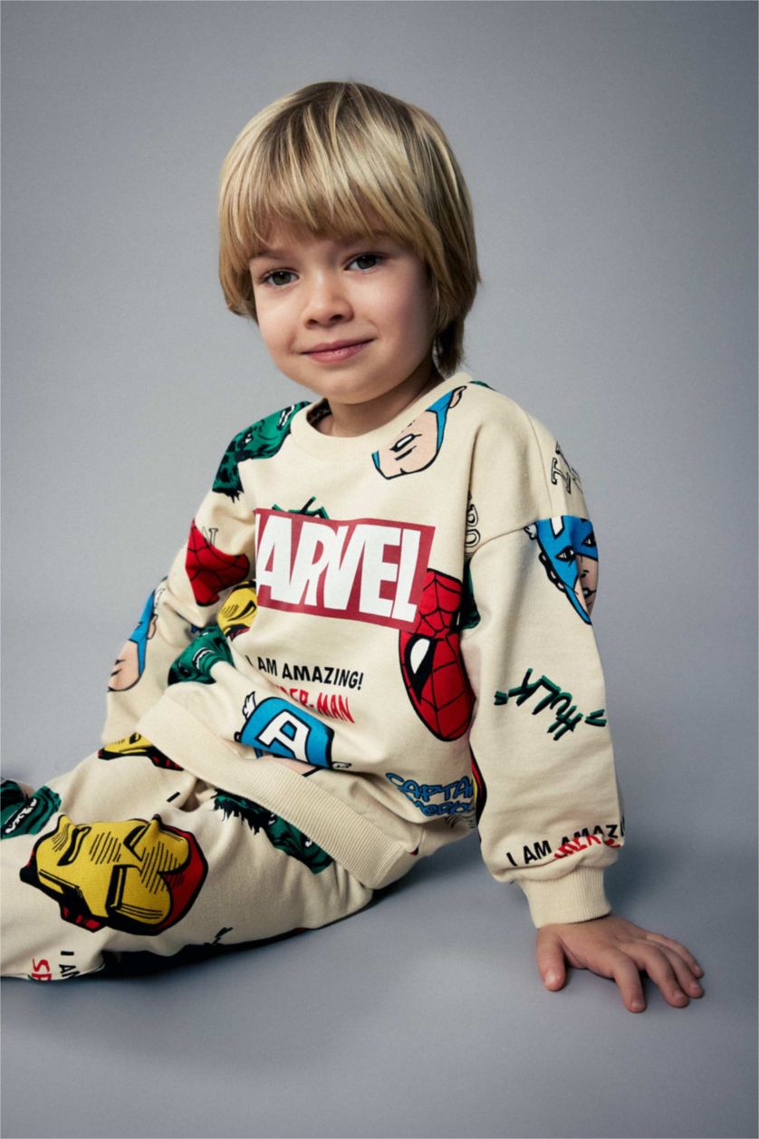 BABY BOY Light Stone Baby Boy Marvel Comic Sweatshirt Sweatpants 2 Piece Set