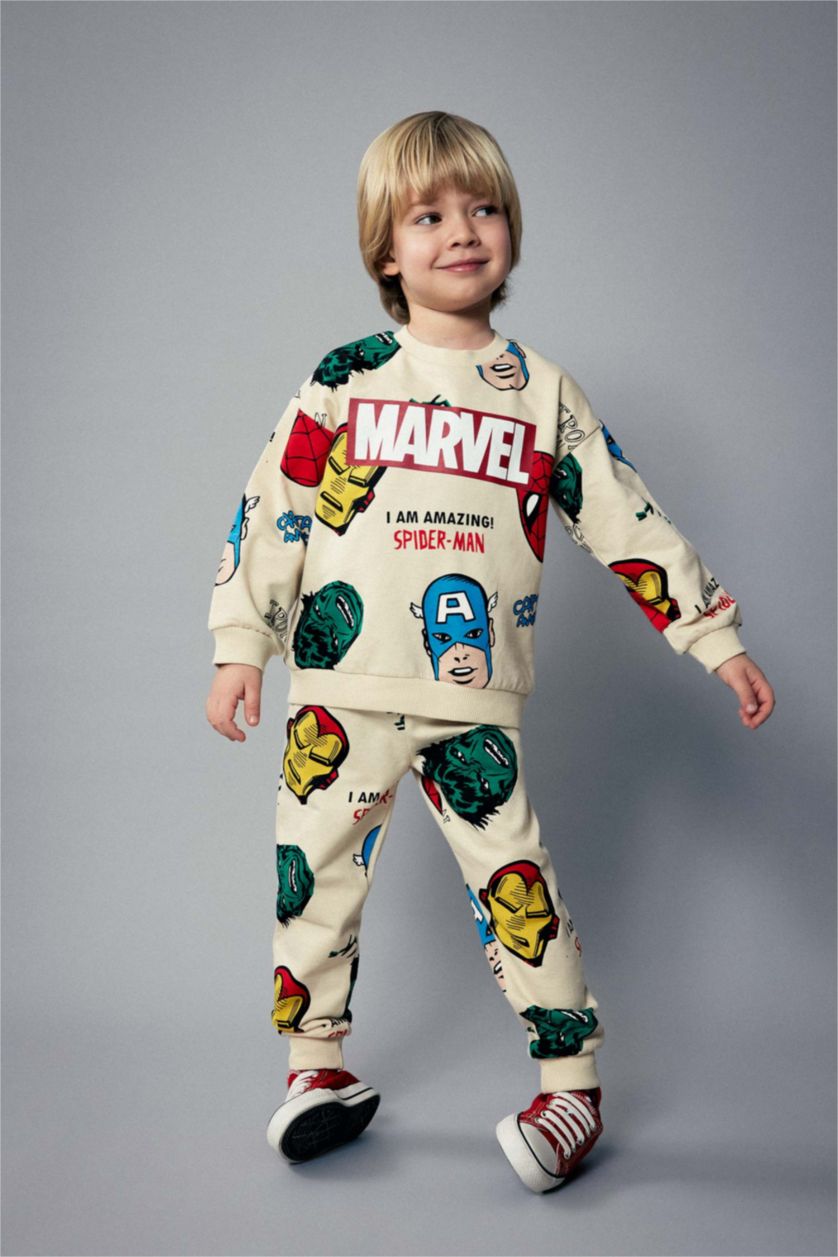 BABY BOY Light Stone Baby Boy Marvel Comic Sweatshirt Sweatpants 2 Piece Set