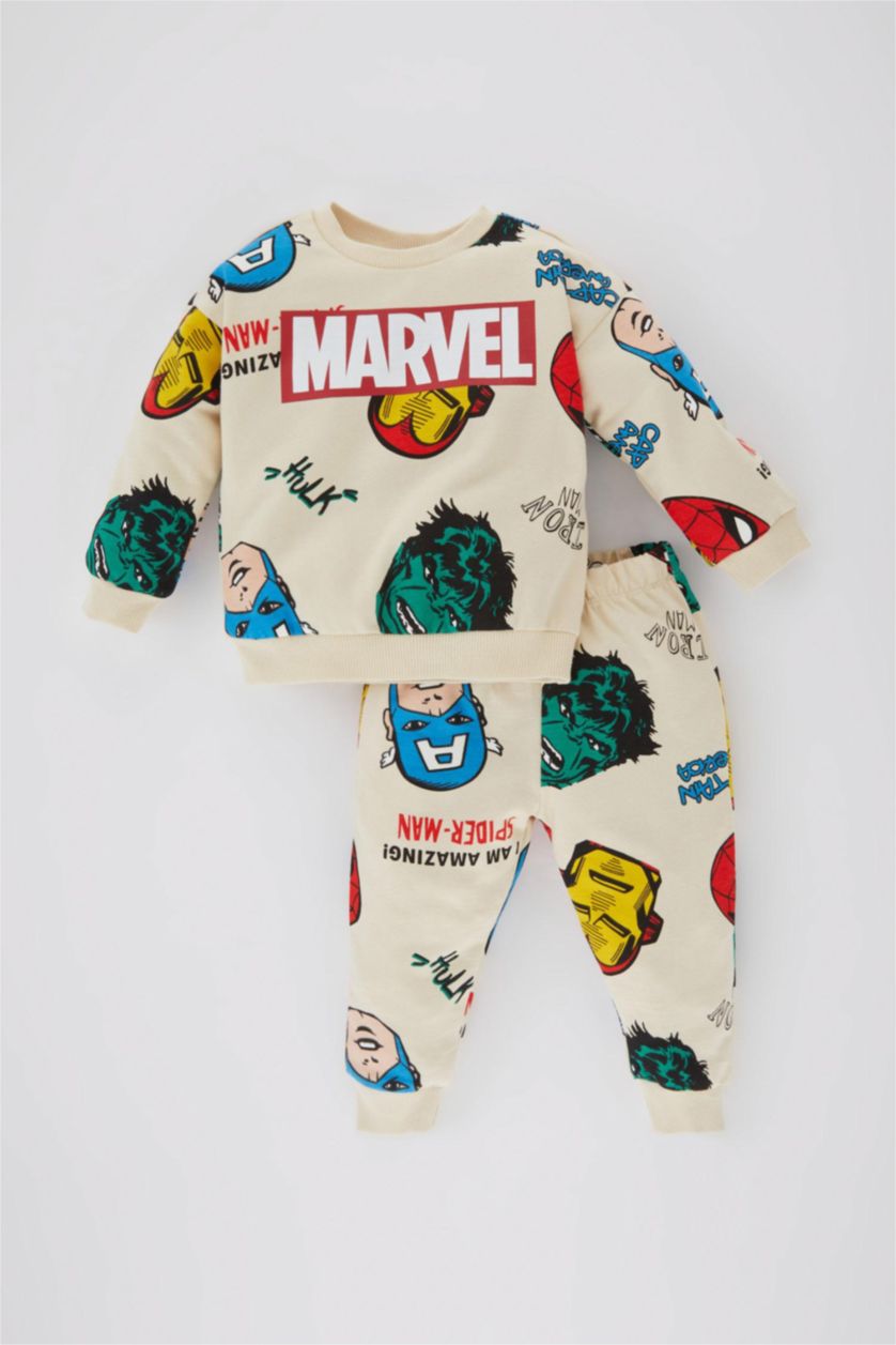 BABY BOY Light Stone Baby Boy Marvel Comic Sweatshirt Sweatpants 2 Piece Set