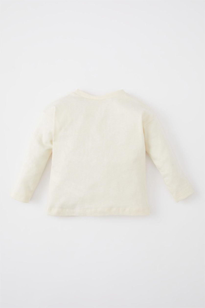 BÉBÉ GARÇON Beige Clair T-Shirt Jersey Standard Manches Longues à Col Rond Et imprimé Marvel Comics Pour Bébé Garçon