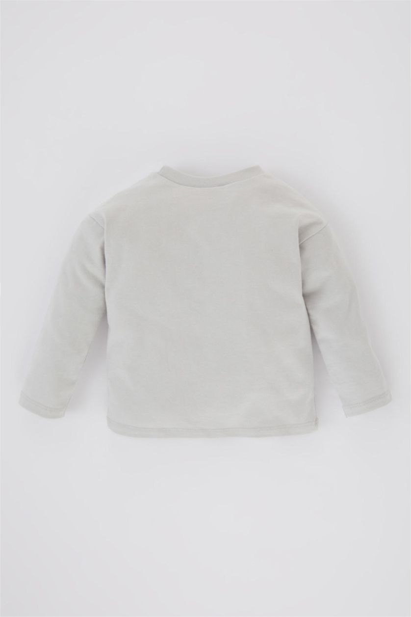 مولود ذكر رمادي فاتح تيشيرت ولادي كم طويل جيرسي قصة عادية من مارفل