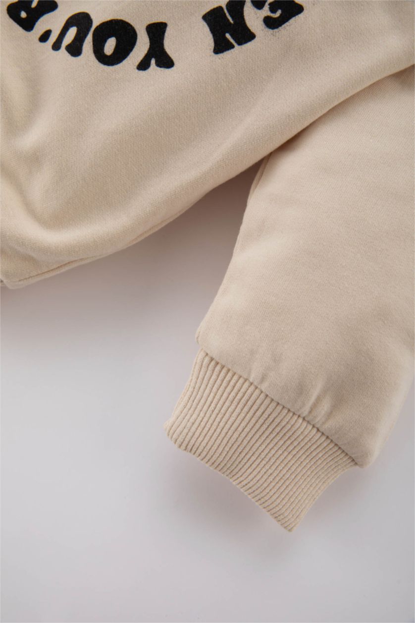 Малыши мальчики Светлая слоновая кость Свитшот с круглым вырезом с принтом для малышей мальчиков