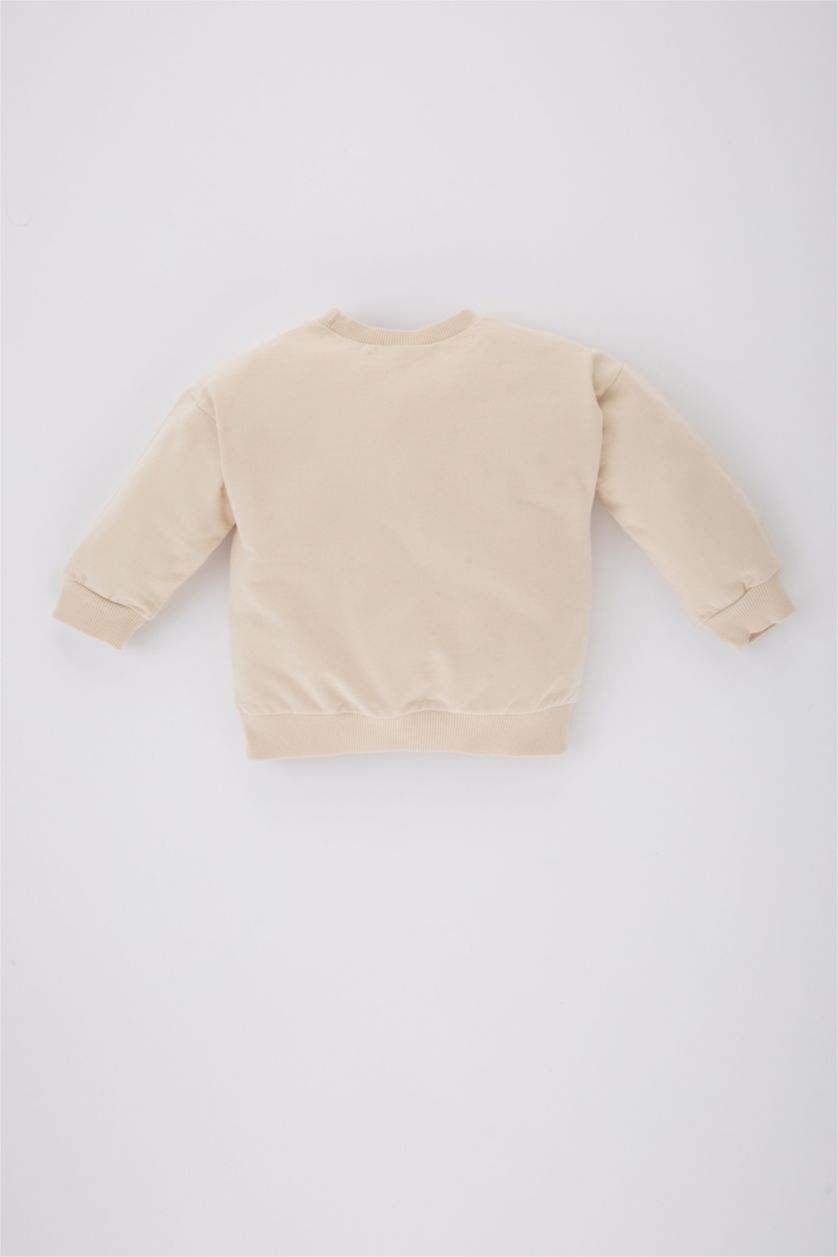 Малыши мальчики Светлая слоновая кость Свитшот с круглым вырезом с принтом для малышей мальчиков