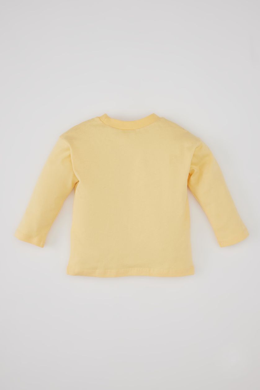 BÉBÉ GARÇON Jaune Clair T-Shirt coupe régulière Manches Longues à Col Rond avec imprimé Pour Bébé Garçon