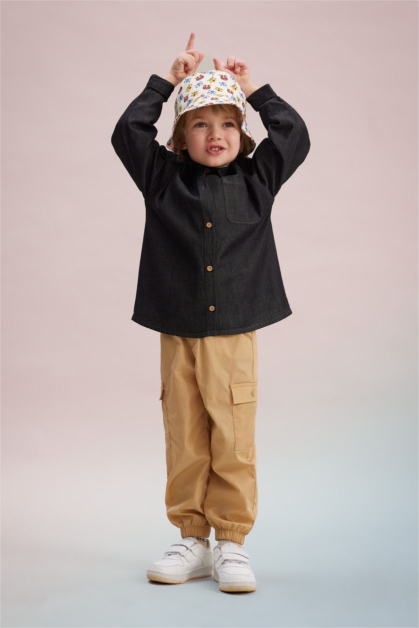 Малыши мальчики Бежевый Брюки карго из габардина для малышей мальчиков