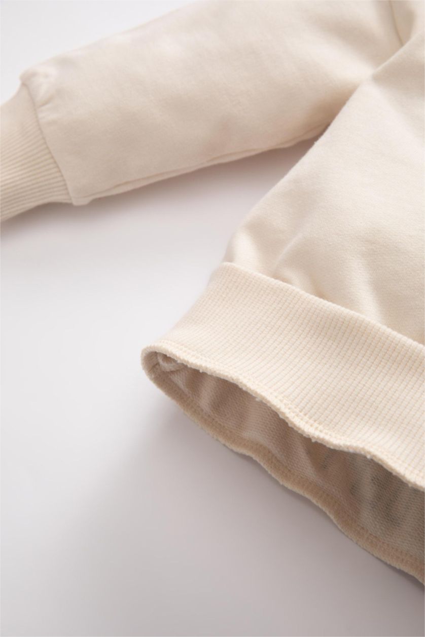 BÉBÉ GARÇON Beige Clair Ensemble De Sweatshirts Imprimés avec Motif De Tigre et Pantalon De Jogging Pour Bébé Garçon - 2 Pièces