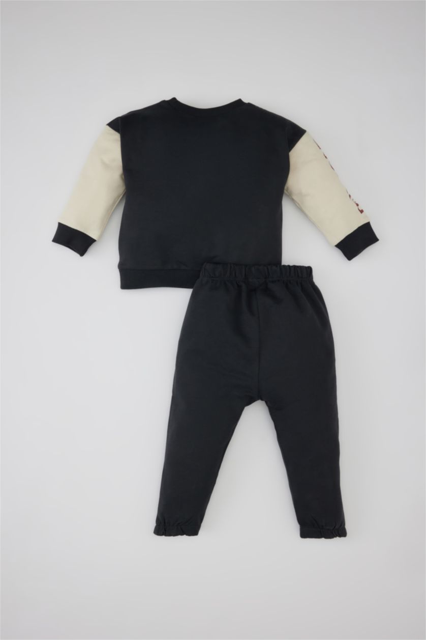 BABY BOY Anthracite Baby Boy Printed Sweatshirt Sweatpants 2 Piece Set