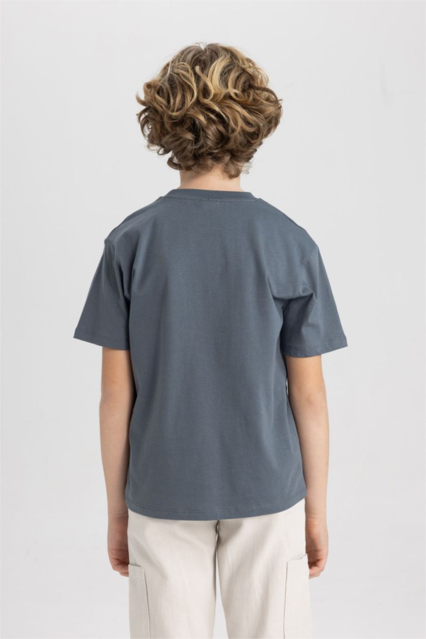 BOYS & TEENS Anthracite Boy Crew Neck Printed Short Sleeve T-Shirt