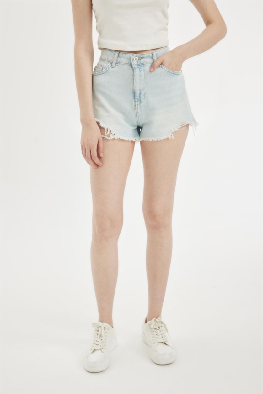 WOMAN Light Blue High Waist Denim Shorts