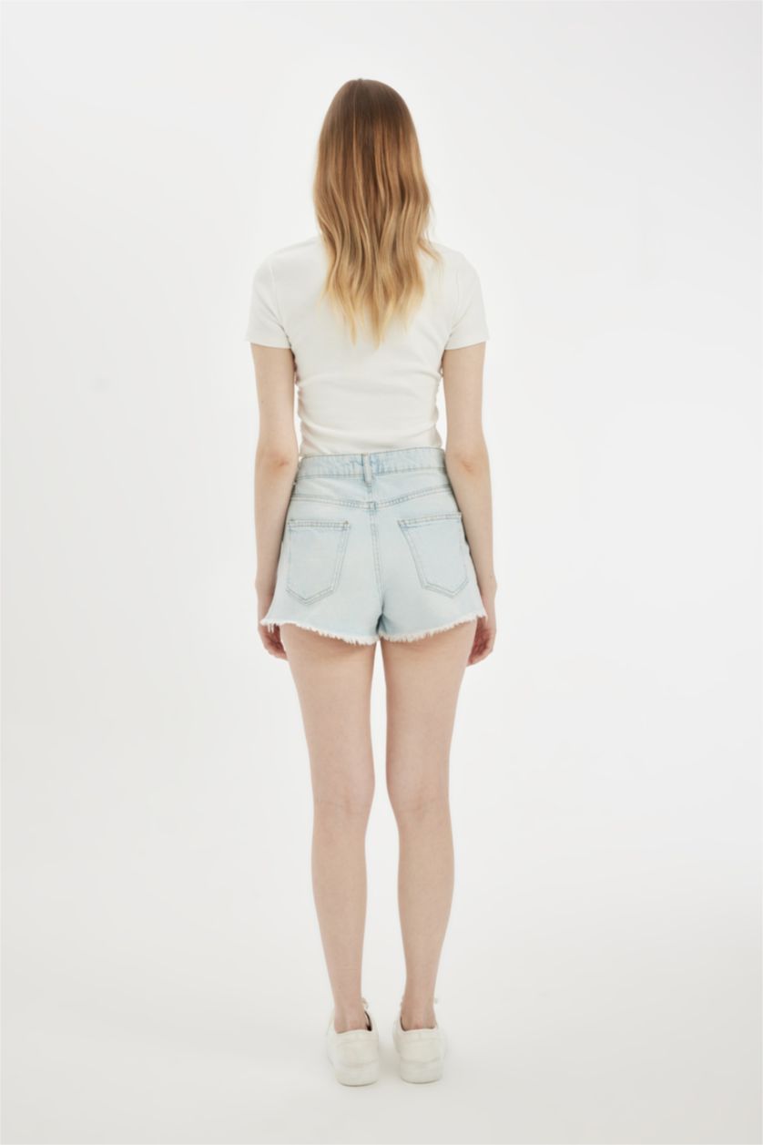 WOMAN Light Blue High Waist Denim Shorts
