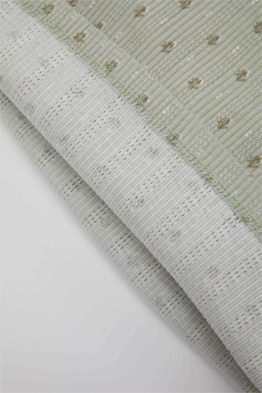 Kız Bebek Mint Kız Bebek Pijama Takımı Çiçekli Uzun Kollu Üst Beli Lastikli Uzun Alt