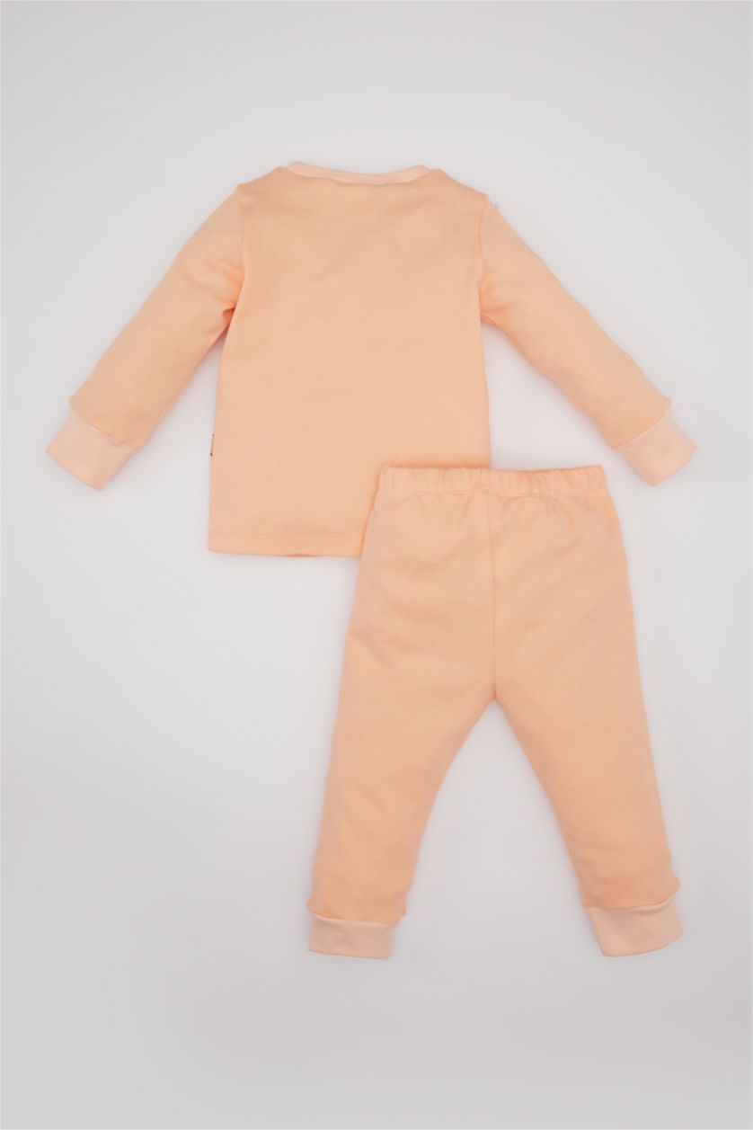 BABY GIRL Light Salmon Baby Girl Unicorn Printed 2 Piece Pajama Set