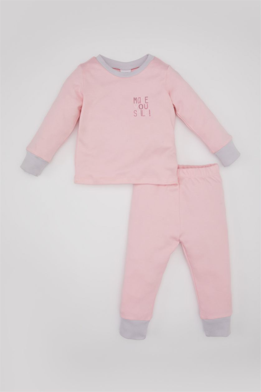 BABY GIRL Pink Baby Girl Printed 2 Piece Pajama Set