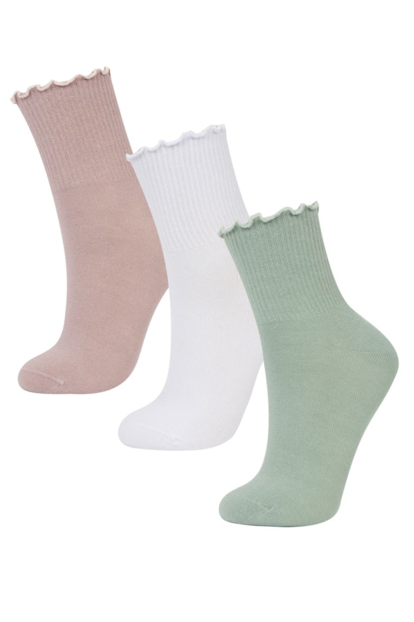 Women Yumuşak 3 piece Cotton Short Socks