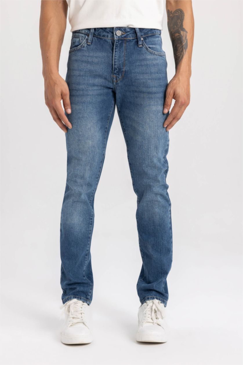 HOMME Bleu Jean Coupe slim à taille normale