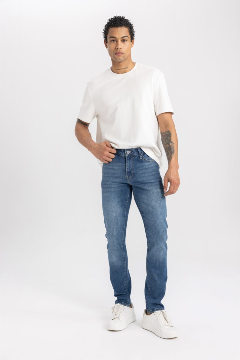 HOMME Bleu Jean Coupe slim à taille normale