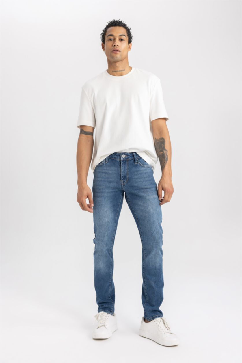 HOMME Bleu Jean Coupe slim à taille normale