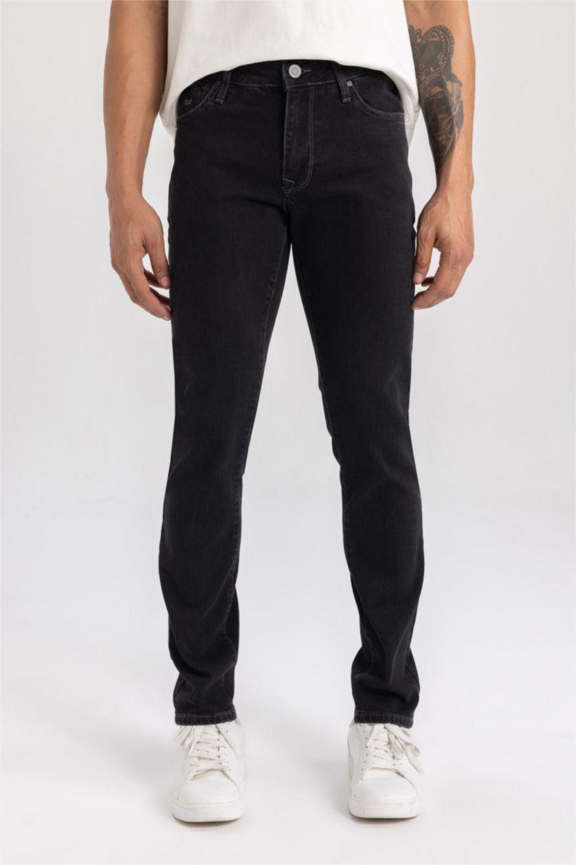 HOMME Noir Pedro Slim Fit Trousers