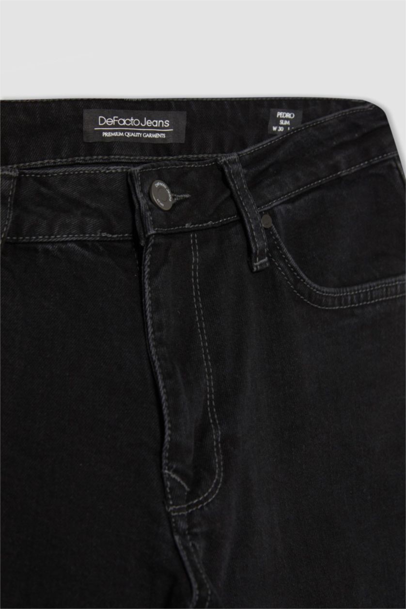 HOMME Noir Pedro Slim Fit Trousers