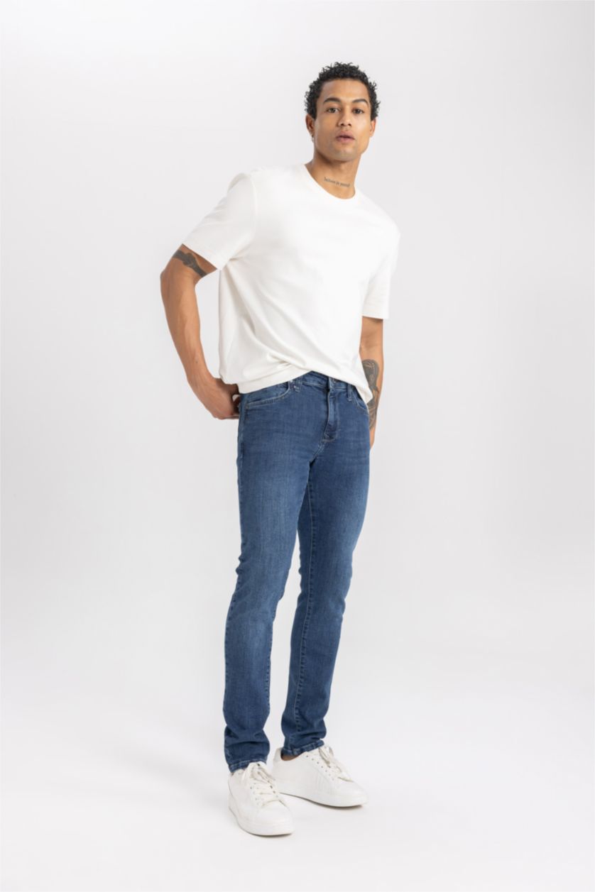 MAN Dark Blue Carlo Skinny Fit Extra Slim Fit Normal Waist Jeans