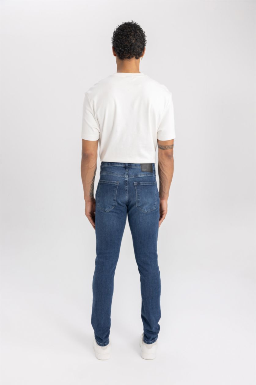 MAN Dark Blue Carlo Skinny Fit Extra Slim Fit Normal Waist Jeans