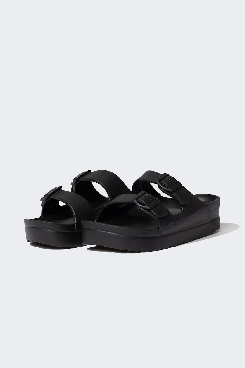 Black Woman Women High Sole Double Banded Eva Slippers 3083066