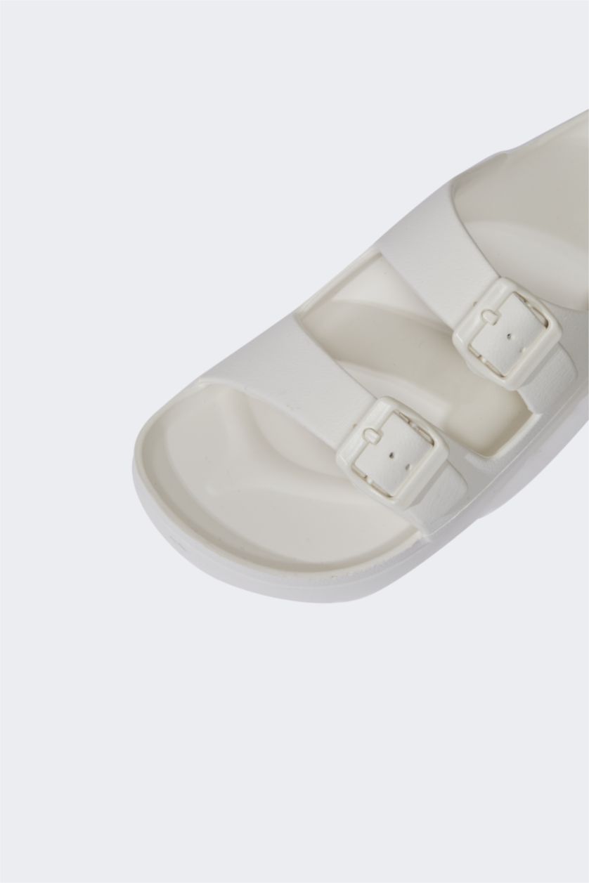 Kadın Bej Kadın Yüksek Taban Çift Bantlı Eva Terlik