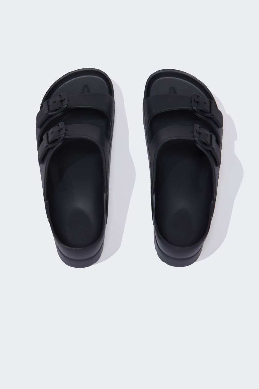 Kadın Siyah Kadın Yüksek Taban Çift Bantlı Eva Terlik